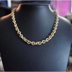 VTG Chunky Chain Link Necklace Gold Tone